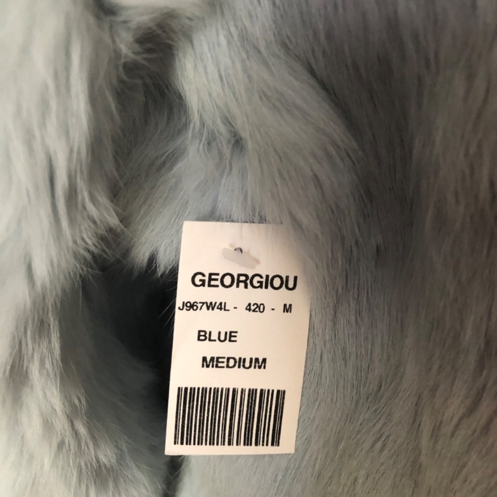 Gorgeous Stunning Ice Blue Rabbit Fur Coat Awesome Beautiful Warm Coat Jacket - Picture 6 of 7